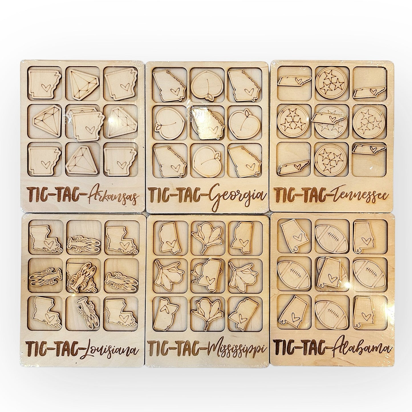 Wooden State Tic-Tac-Toe Game