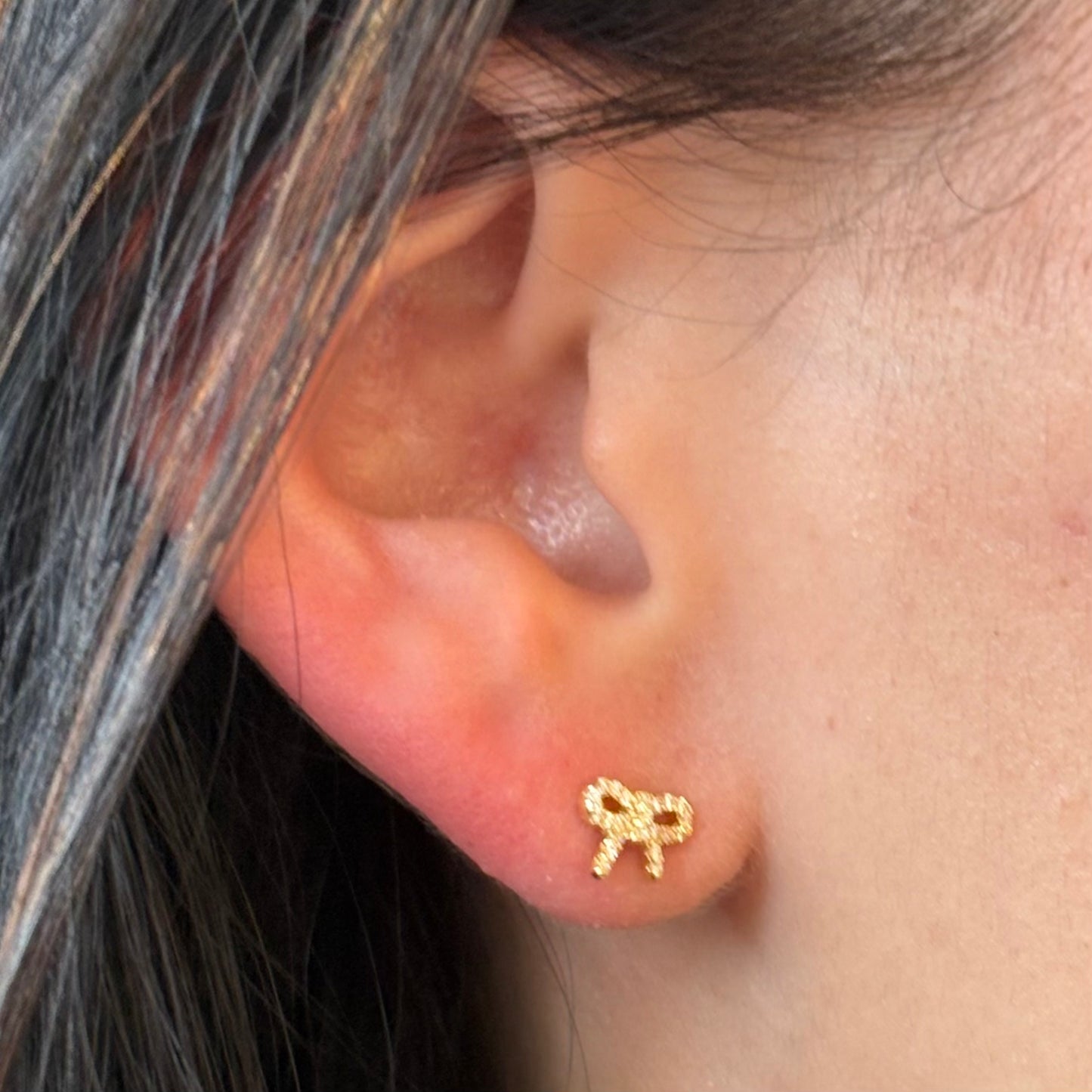 Micro Sparkly Bow Studs