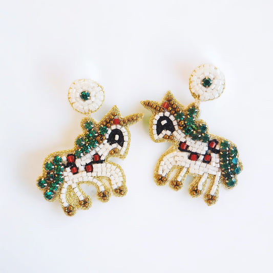 Beaded Reindeer Earrings~SALE
