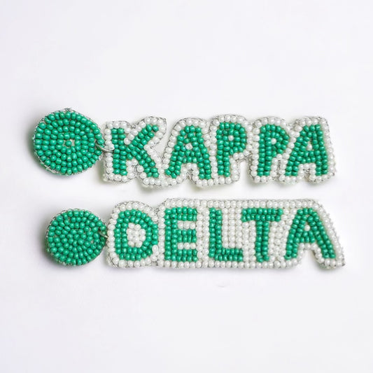 Kappa Delta Beaded Earrings~SALE