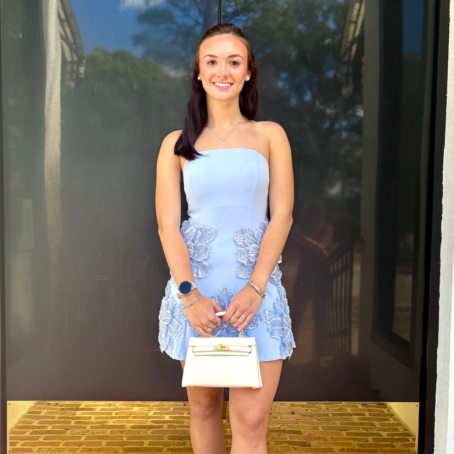 Periwinkle Petals Mini Dress