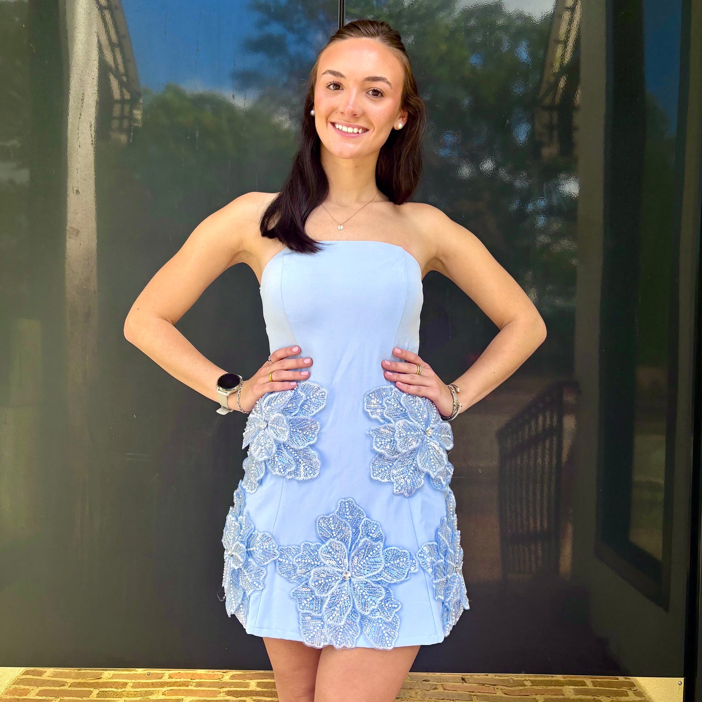 Periwinkle Petals Mini Dress