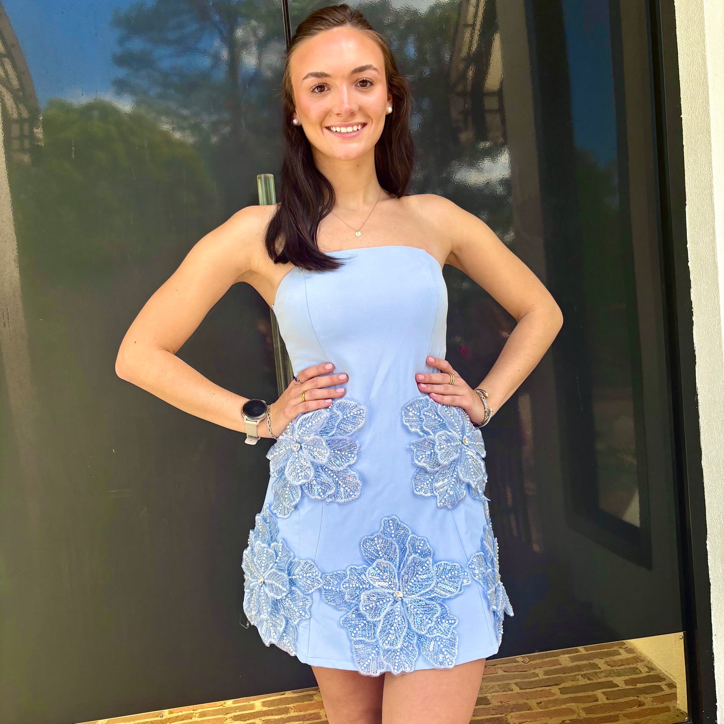 Periwinkle Petals Mini Dress