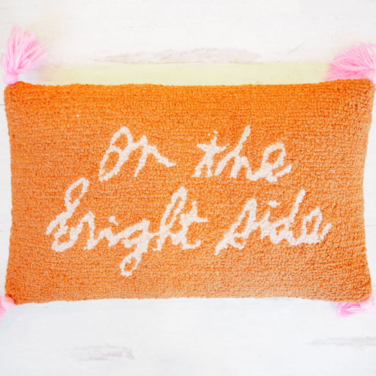 Hooked On the Bright Side Throw Pillow