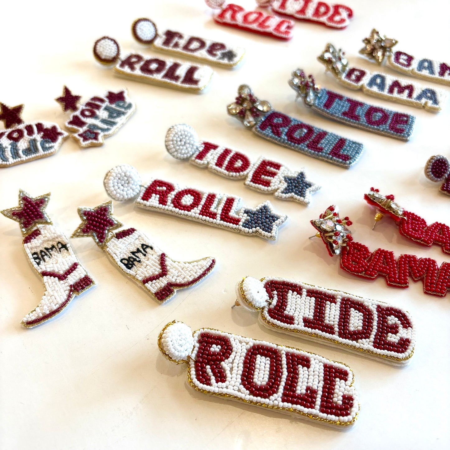 Beaded Roll Tide Earrings~SALE
