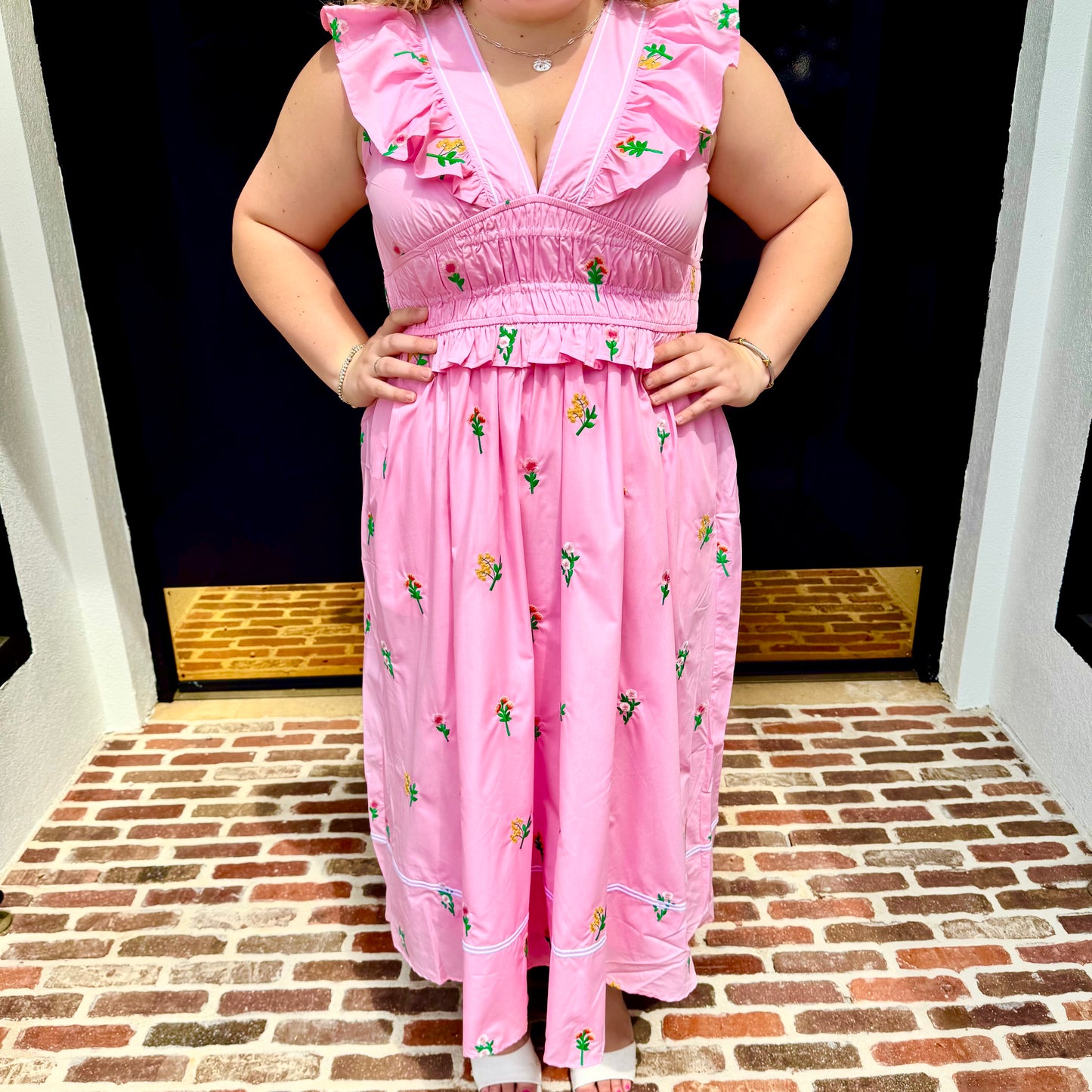 Emily Embroidered Midi Dress ~Final Sale