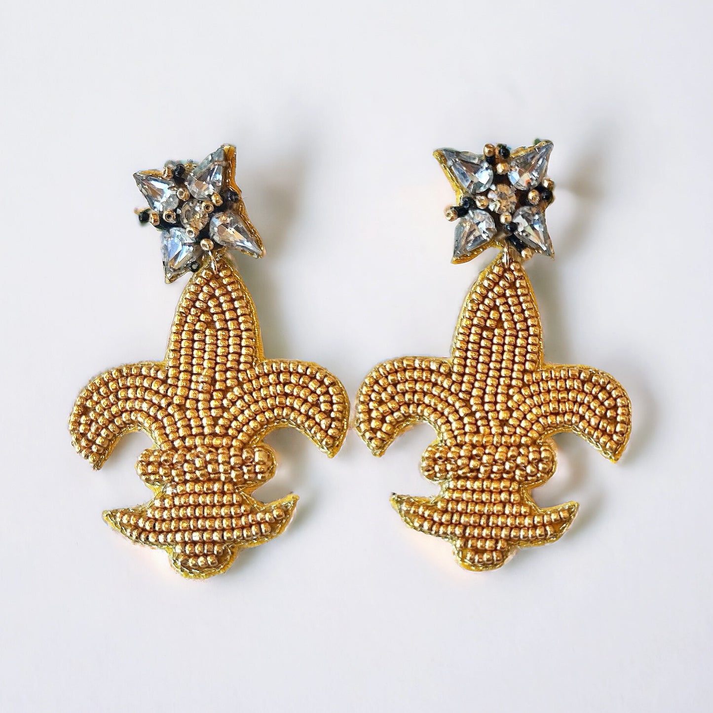 Beaded Fleur-de-lis Earrings