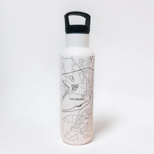 Map of Tuscaloosa Insulated Water Bottle