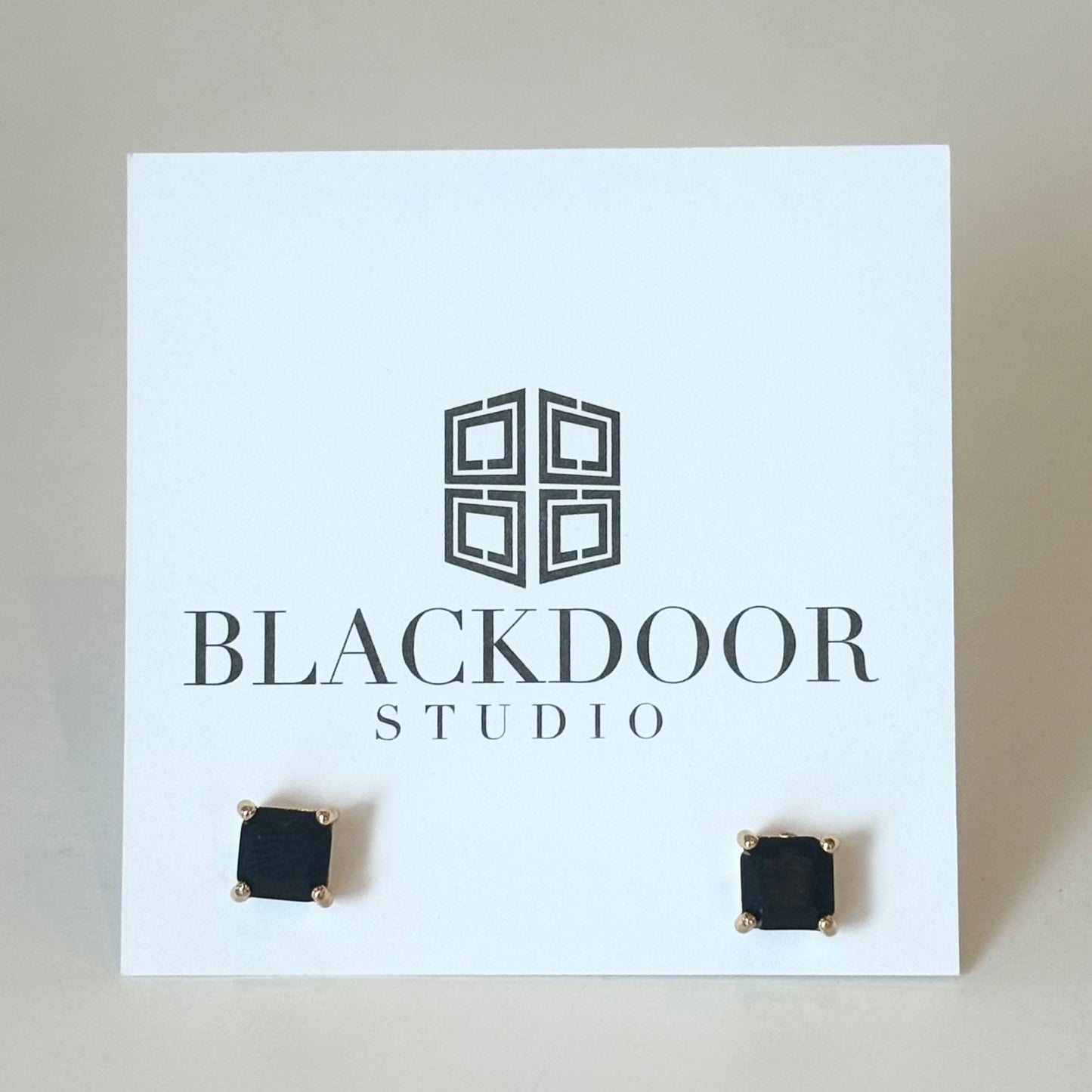 Gemstone Square Cut Studs