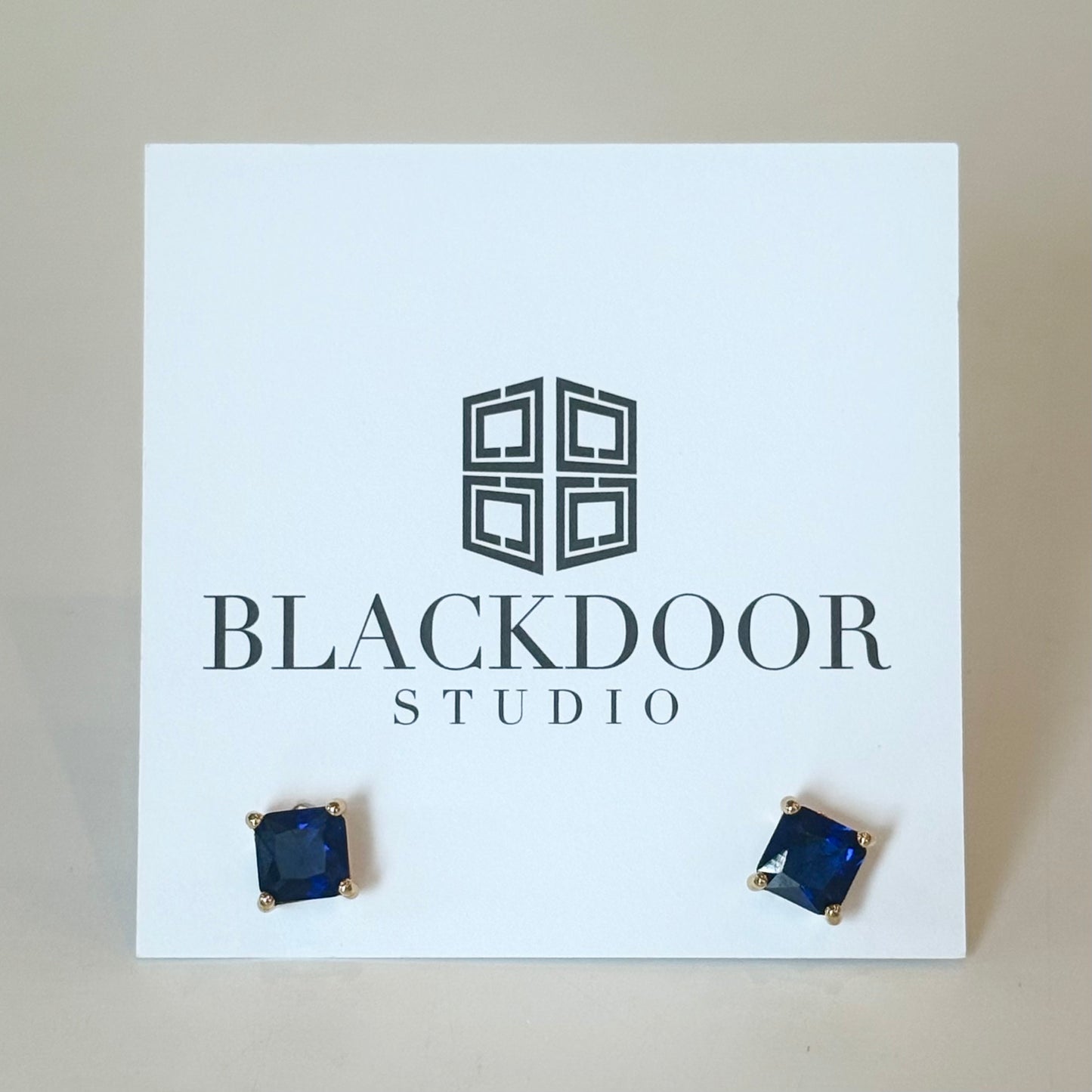 Gemstone Square Cut Studs