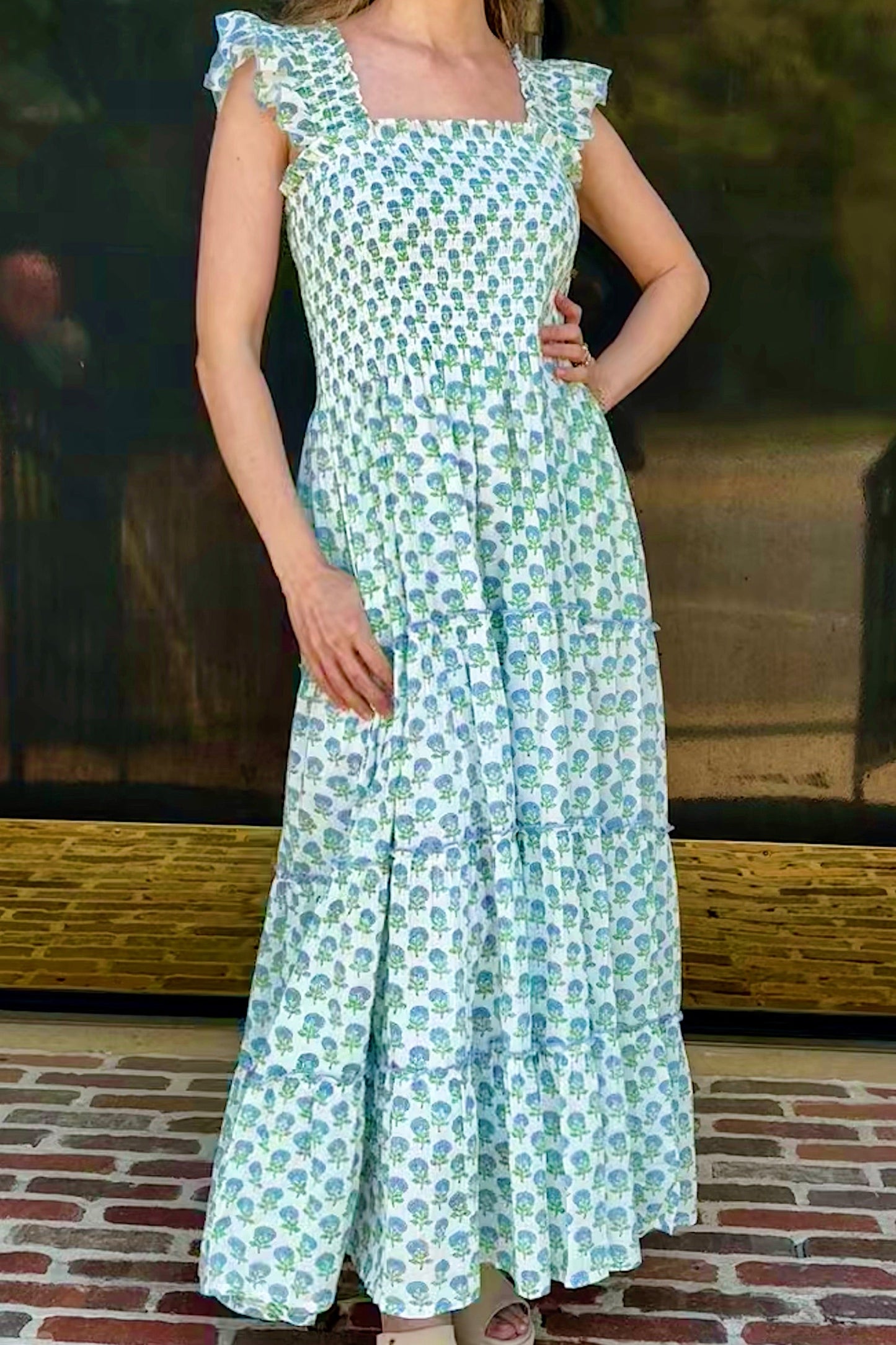 Hydrangea Garden Maxi Dress