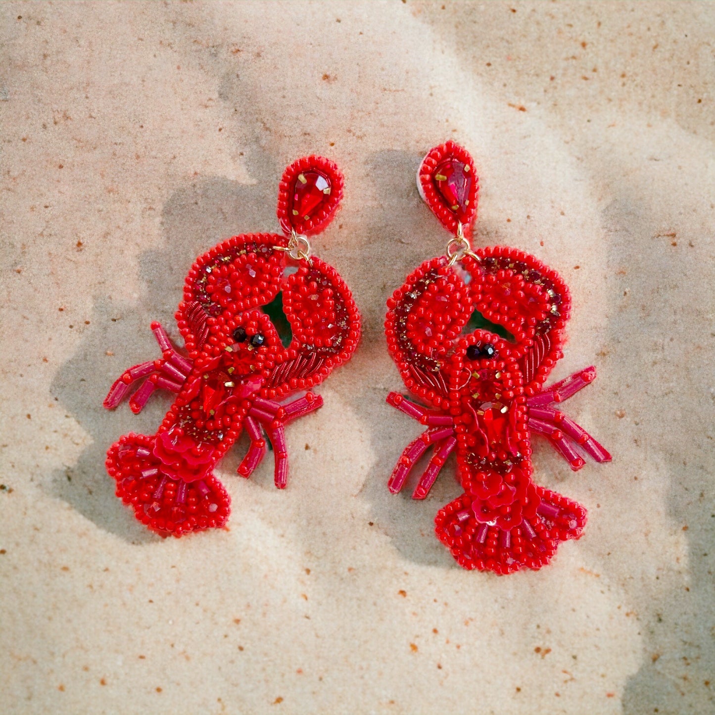 Beaded Crawfish Earrings~Clearance