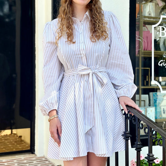 Saville Pinstripe Mini Dress~ Final Sale