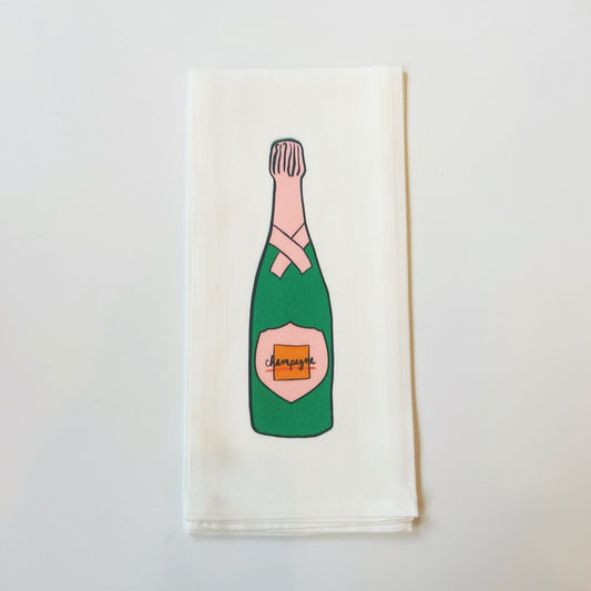 Champagne Bottle Kitchen Towel