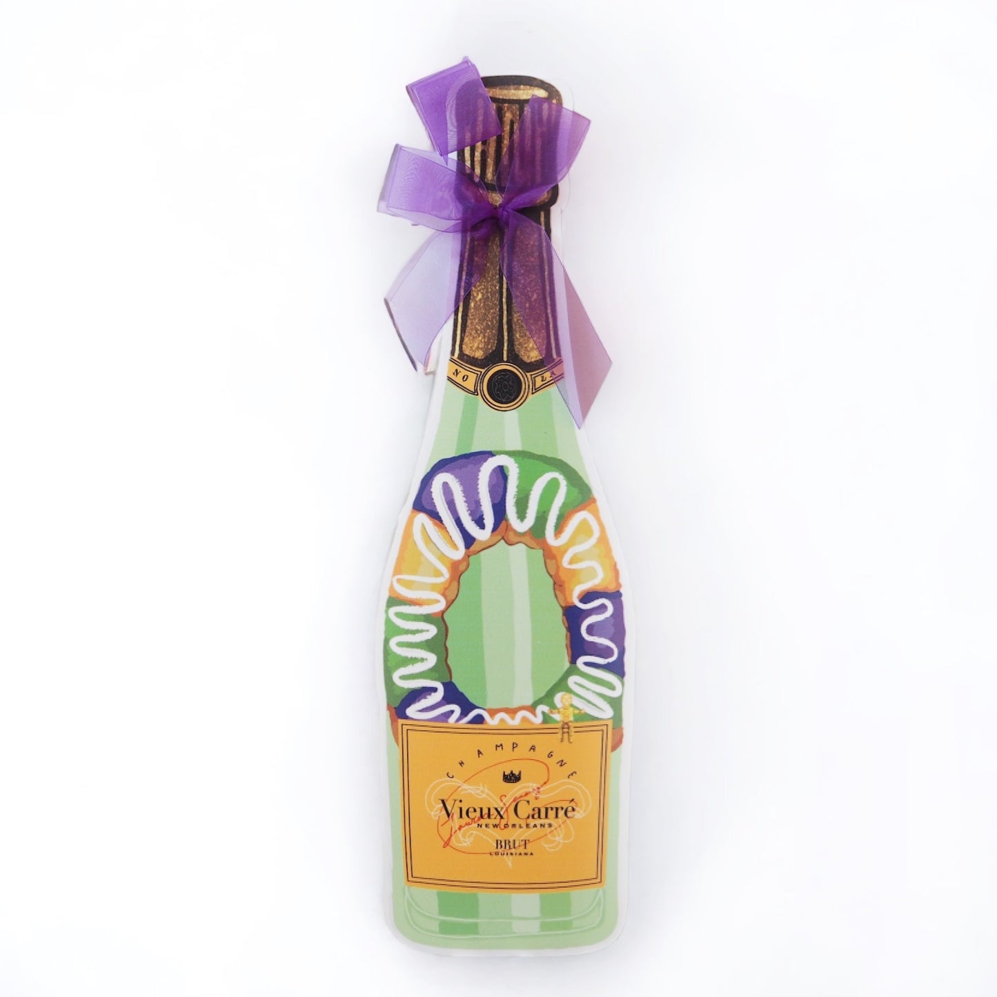 King Cake Champagne Door Hanger