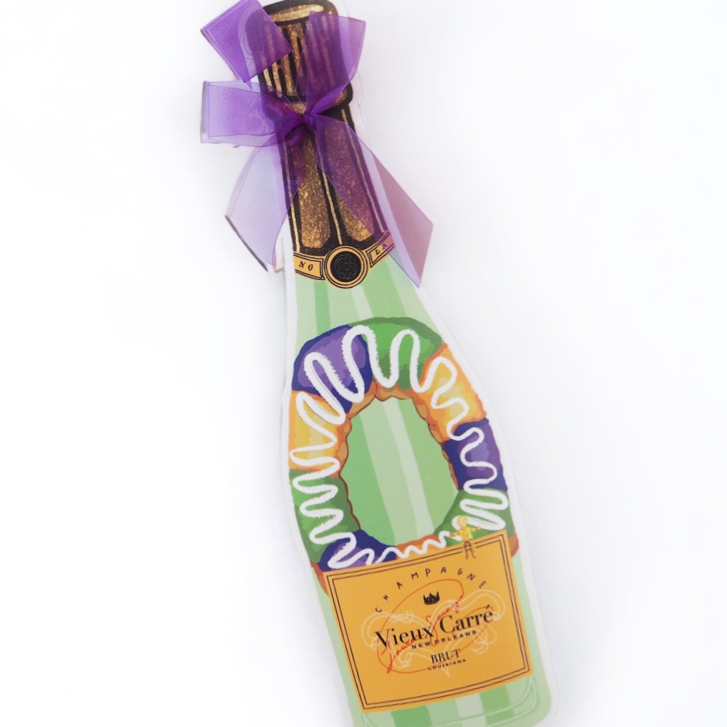 King Cake Champagne Door Hanger