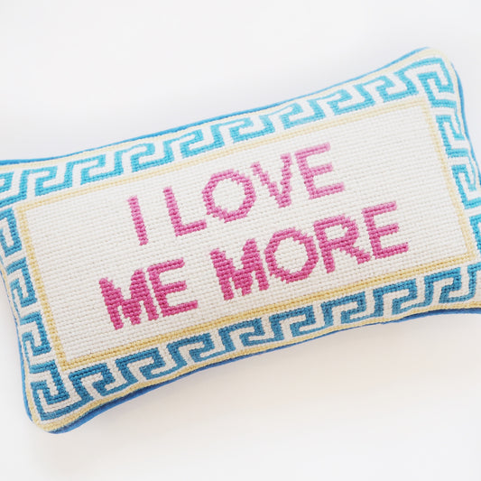 Girl Be Brave Needlepoint I Love Me More Pillow