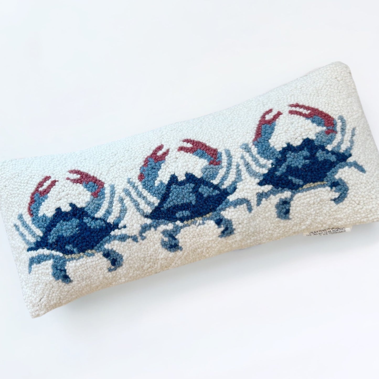 Hooked Blue Crab Pillow