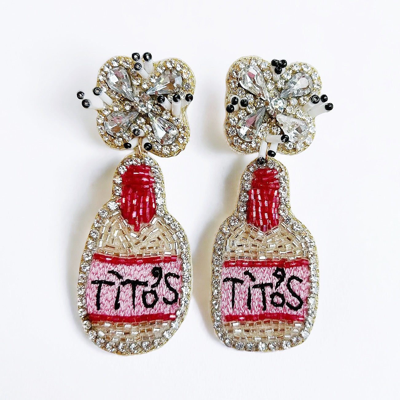 Beaded Titos Bottle Earrings