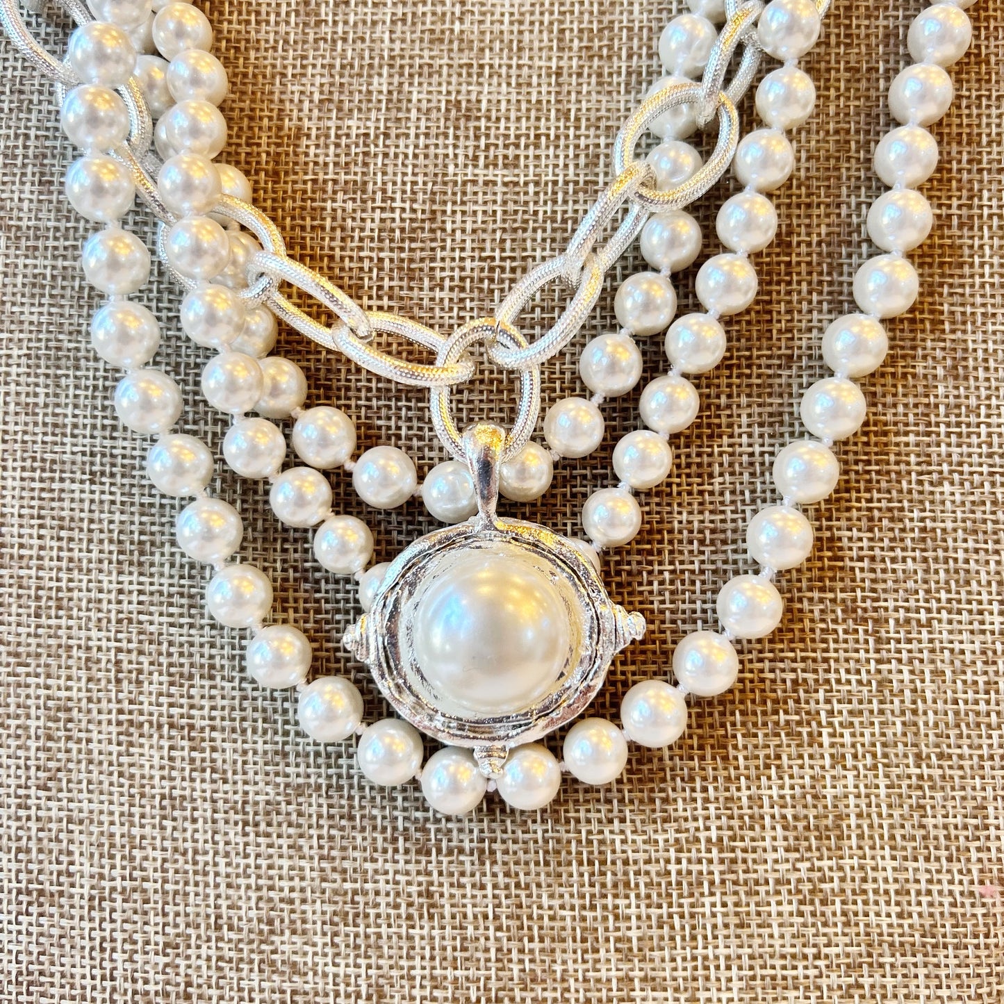 Susan Shaw Pearl Cab Multi-Strand Pearl Necklace