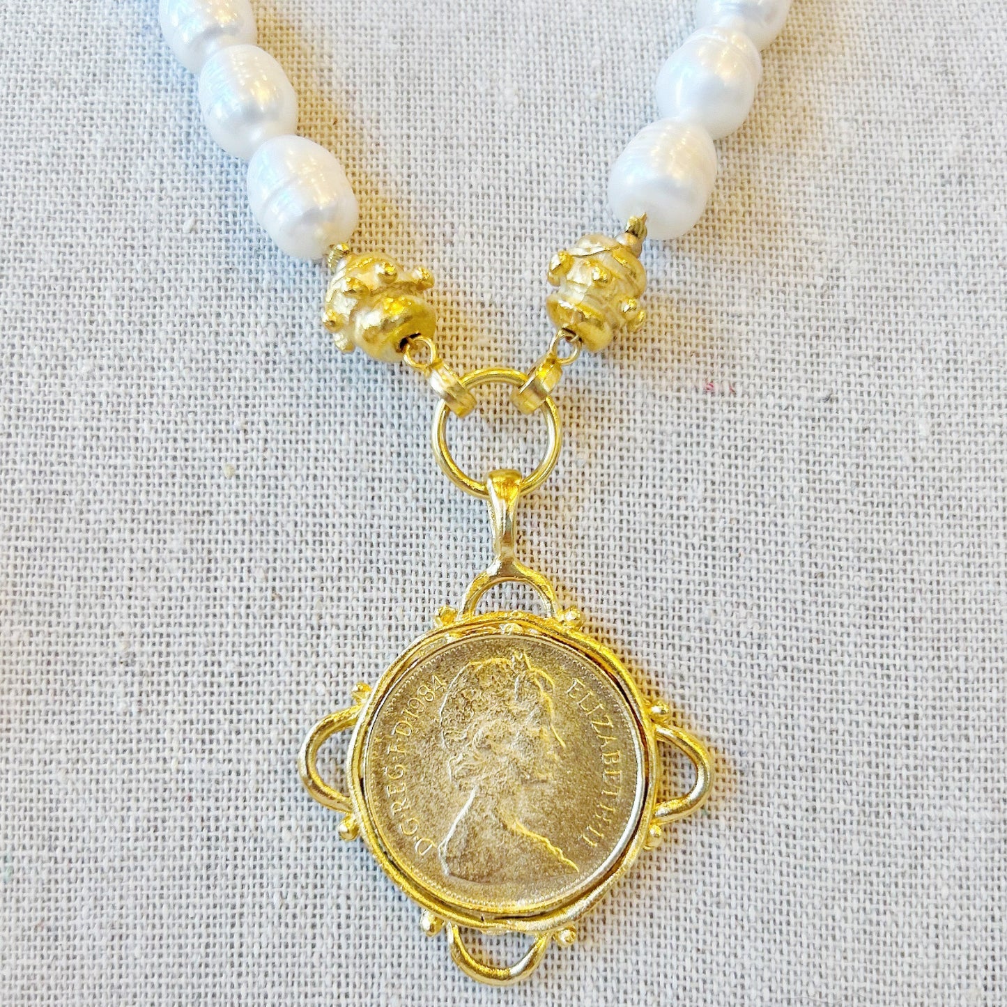 Susan Shaw Queen Elizabeth Coin Necklace