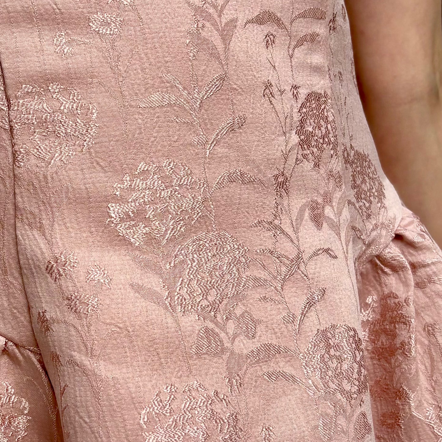 Pink Petal Jacquard Fit & Flare Dress