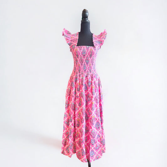 "Garden Grace" Pink Floral Dress~Final Sale~No Exchanges or Returns