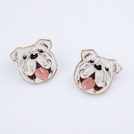 Small Bulldog Earring Studs