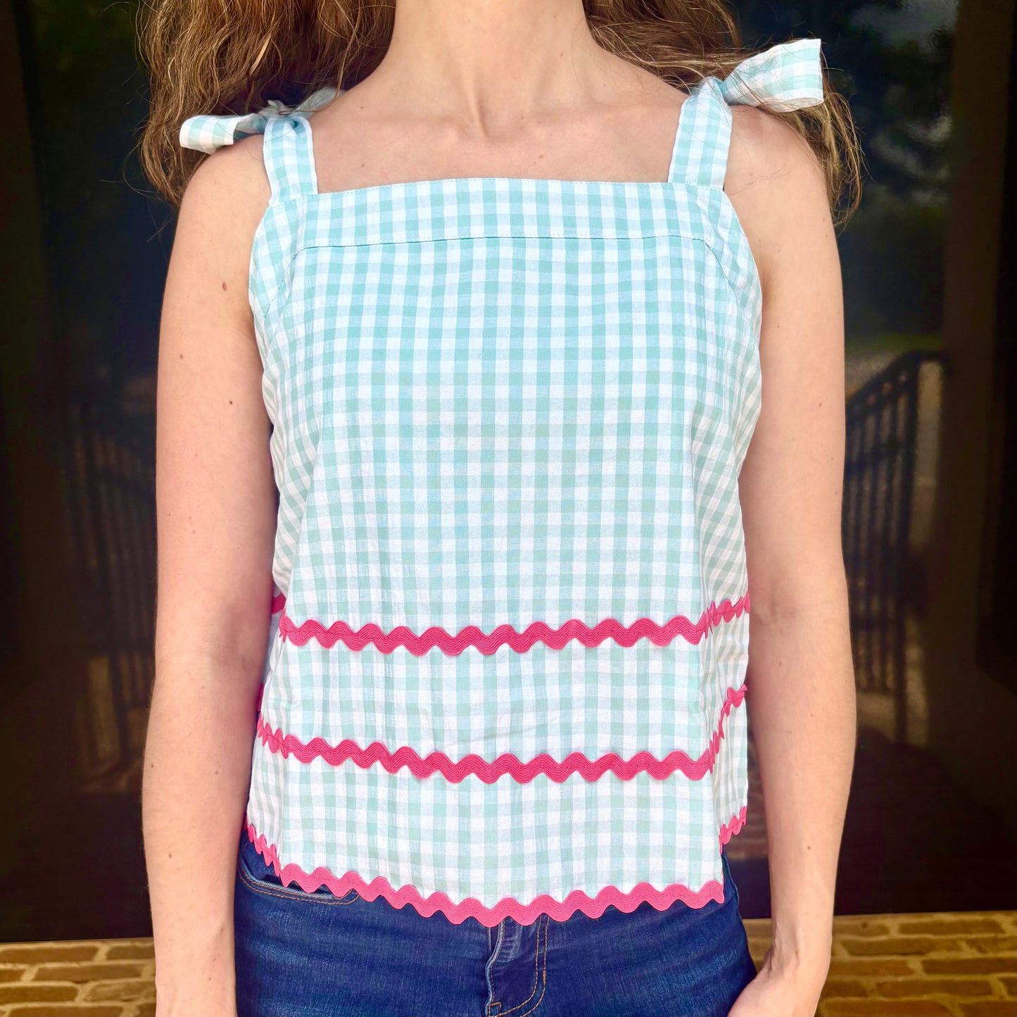 Strawberry Soda Gingham Top~Final Sale