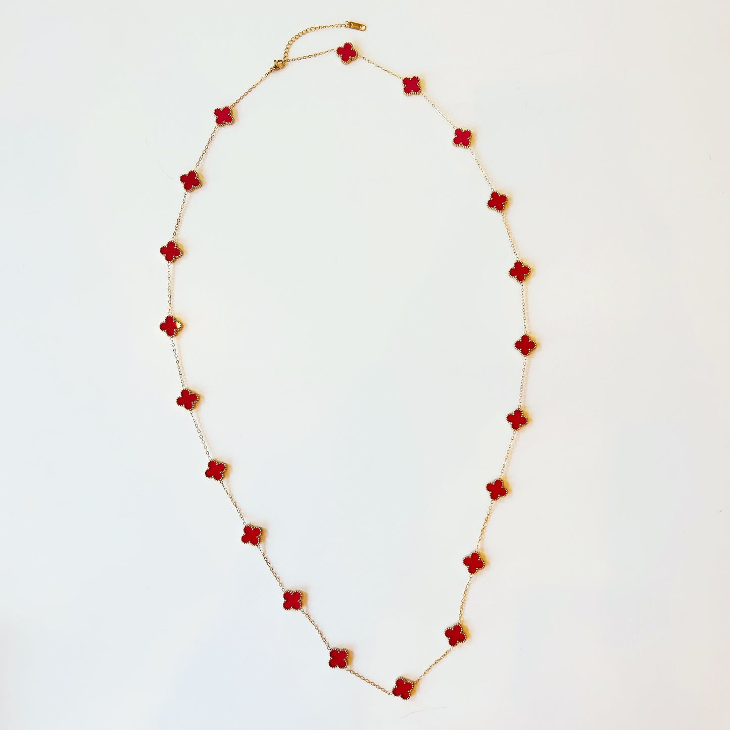 "Lady in Red" Clover Necklace