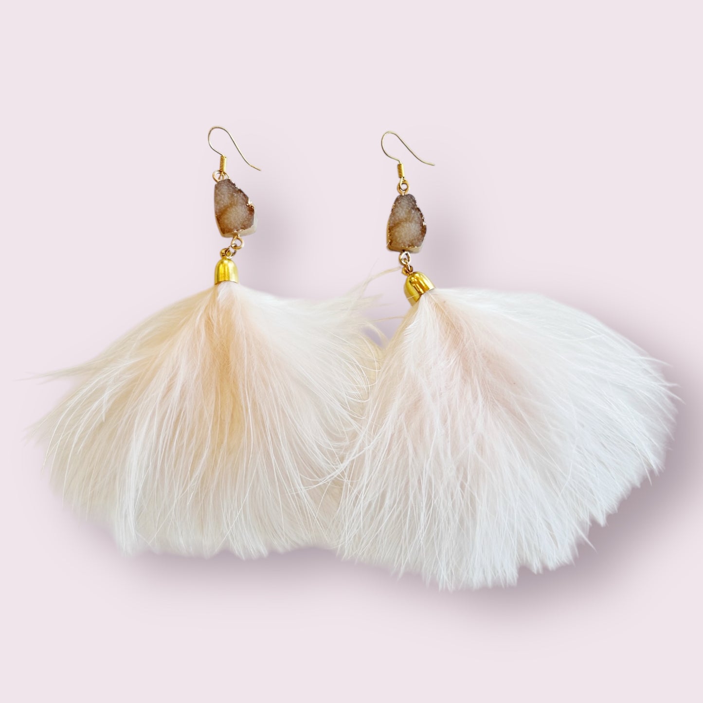 Pink Feather Earrings