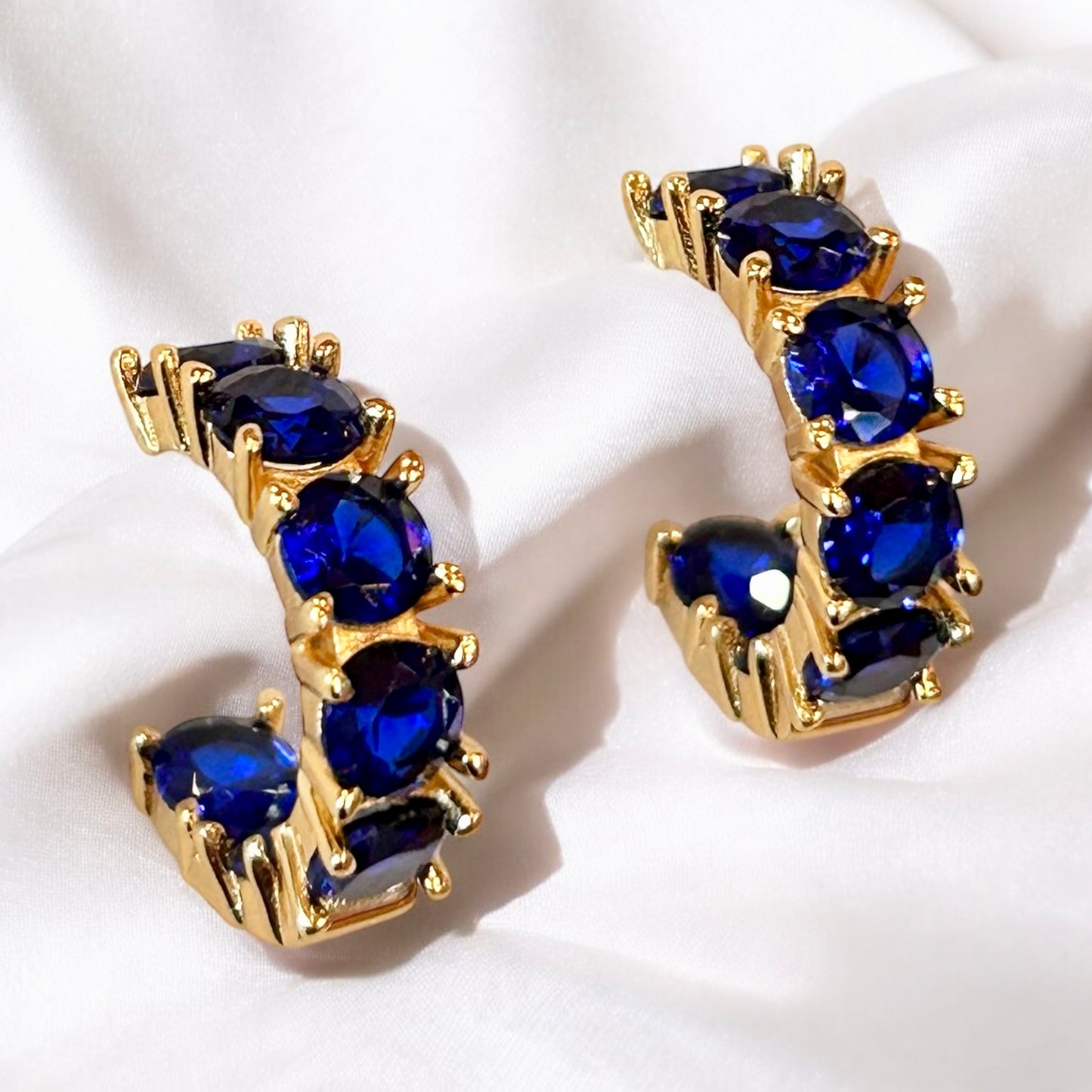 Gemstone Huggie Hoops