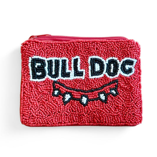 Bull Dog Beaded Coin Pouch
