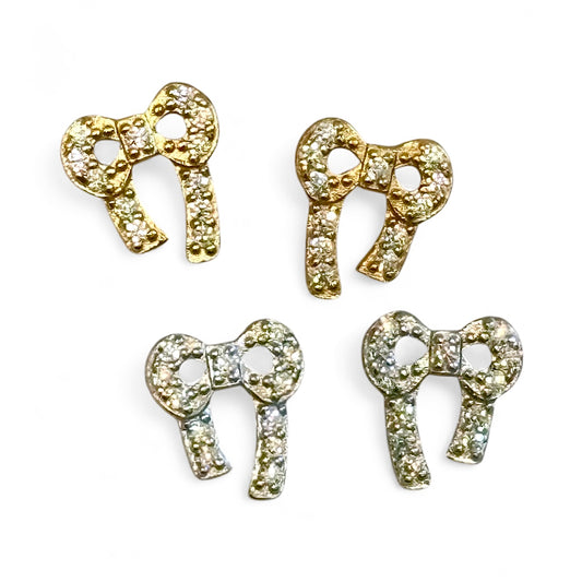 Mini Sparkly Bow Studs