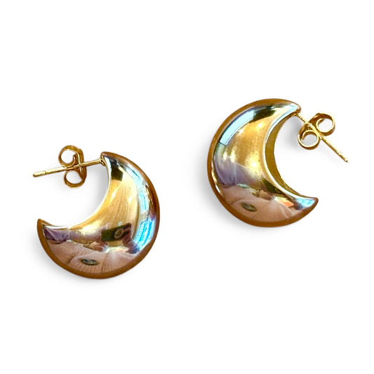 Half Moon Gold Chunky Hoop