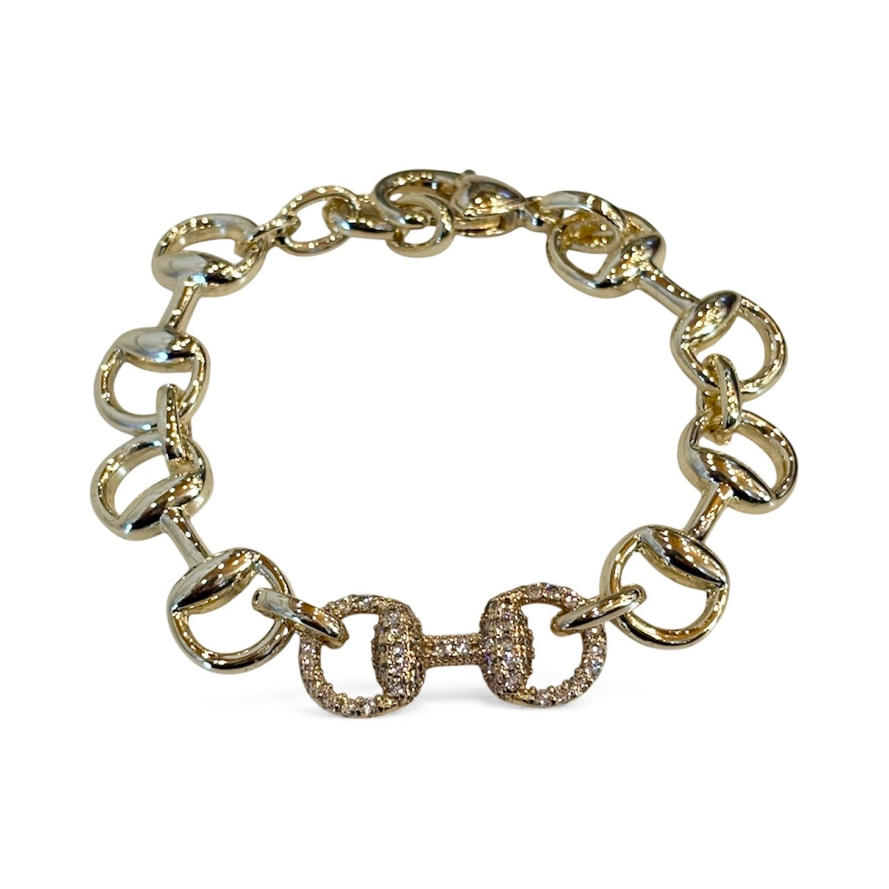The Pavé Horsebit Link Bracelet