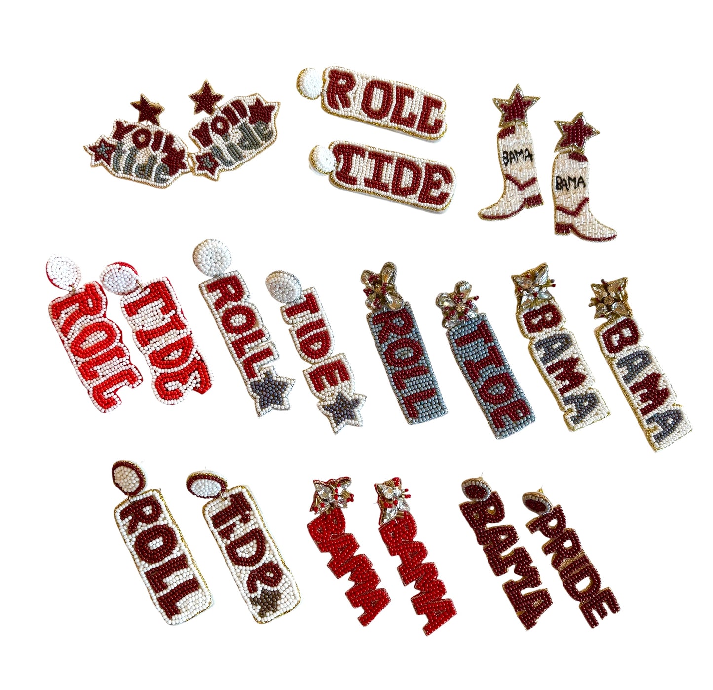 Beaded Roll Tide Earrings~SALE