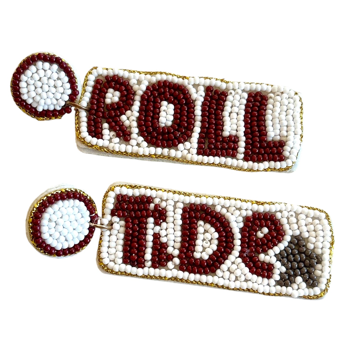 Beaded Roll Tide Earrings~SALE
