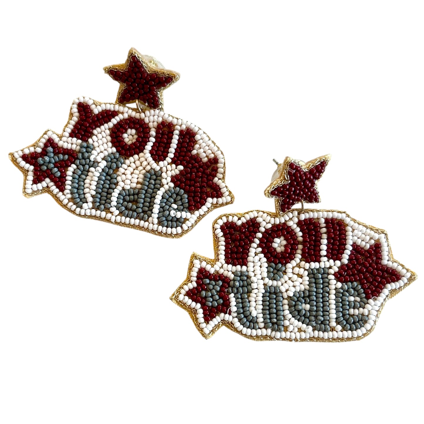 Beaded Roll Tide Earrings~SALE