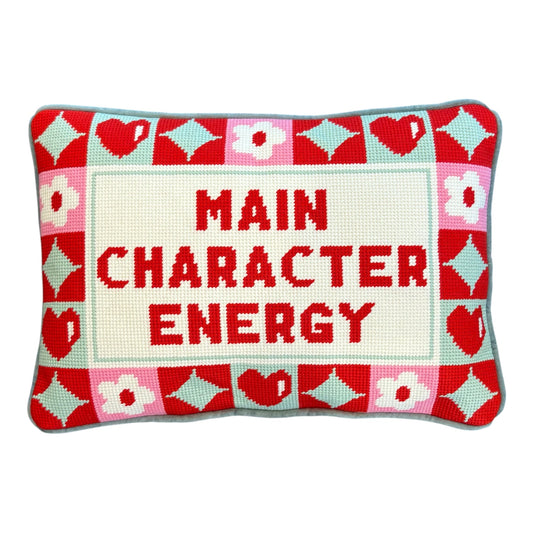 Main Character Energy Needlepoint Pillow