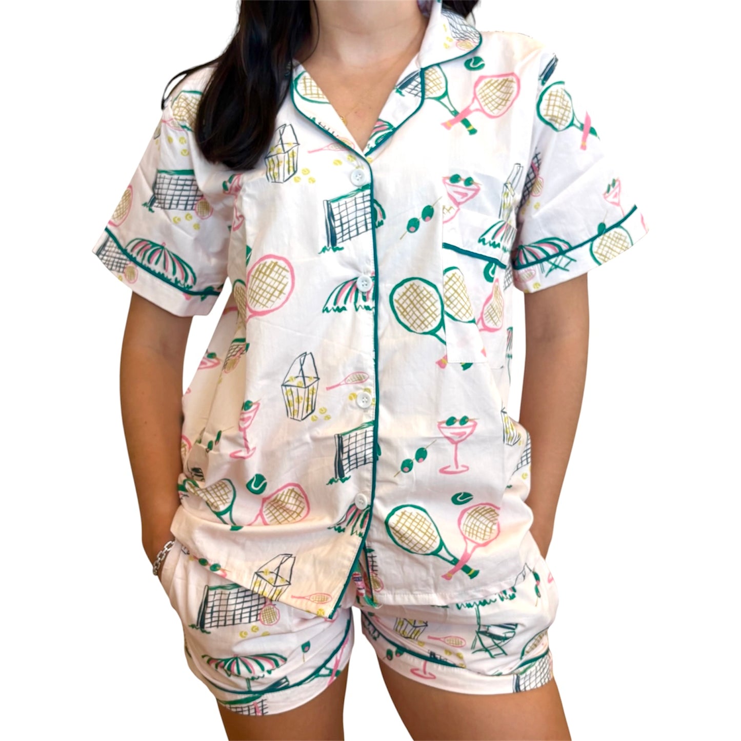 Cocktails on the Court Pajama Set