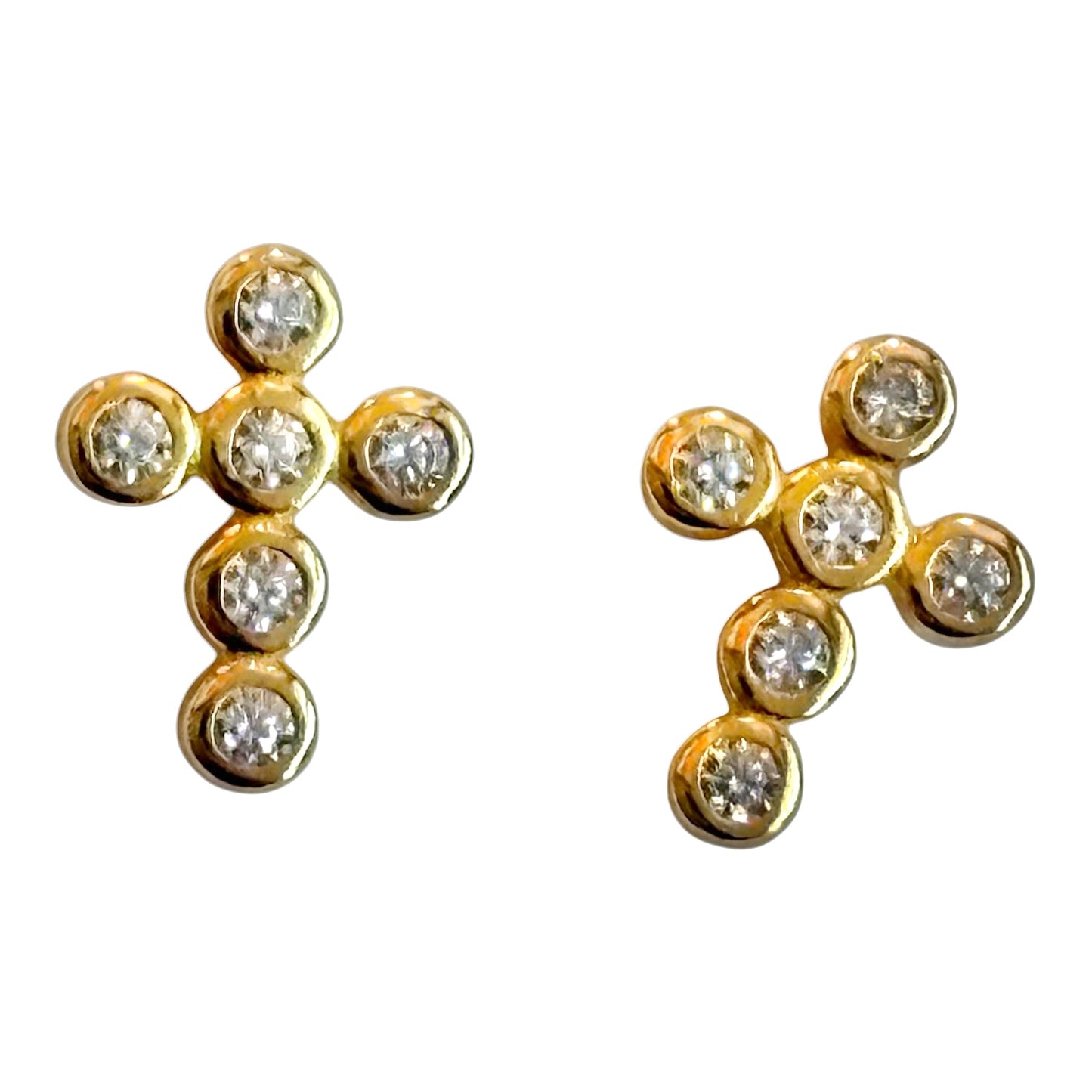 Dainty Crystal Cross Stud Earrings
