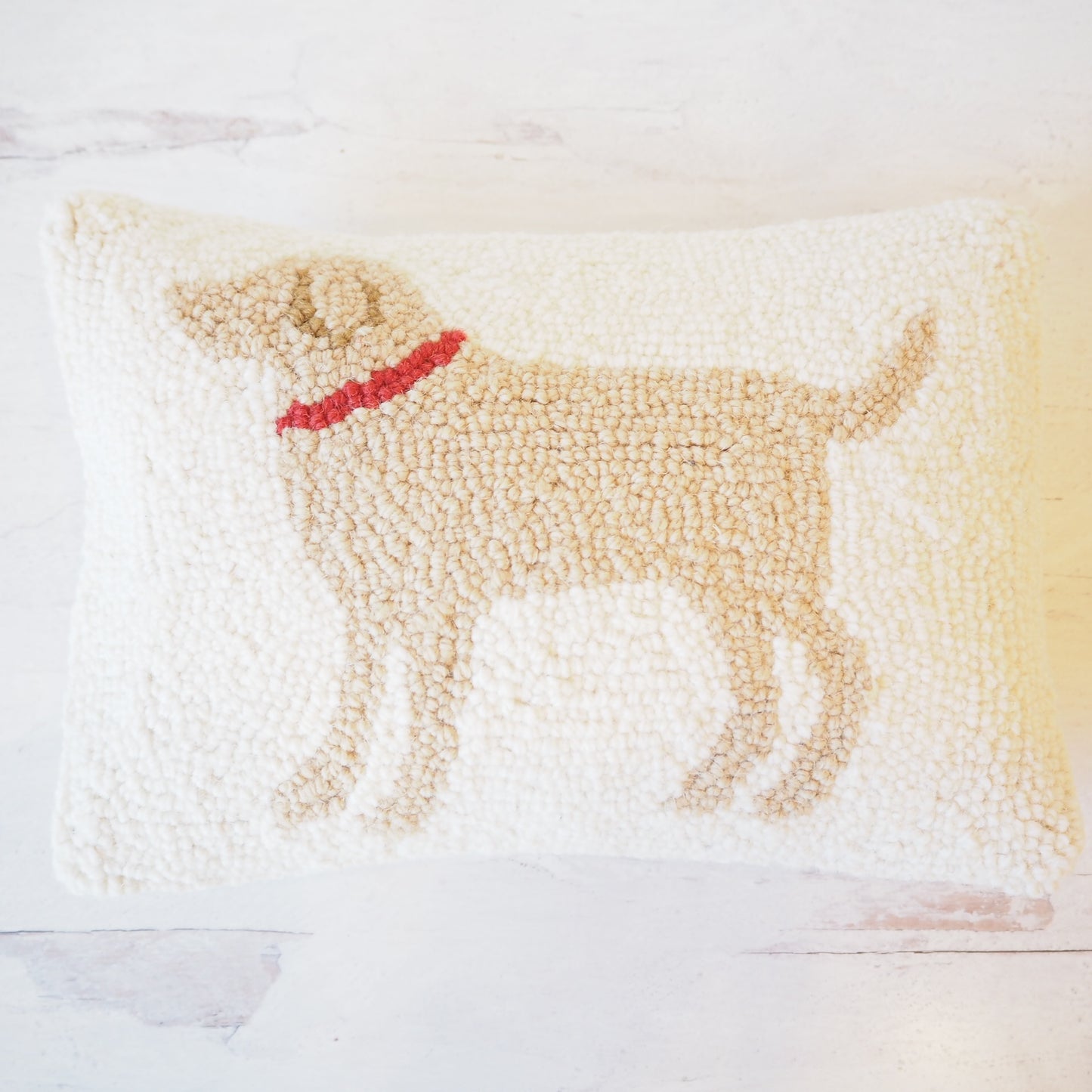 Labrador Dog Hooked Pillow