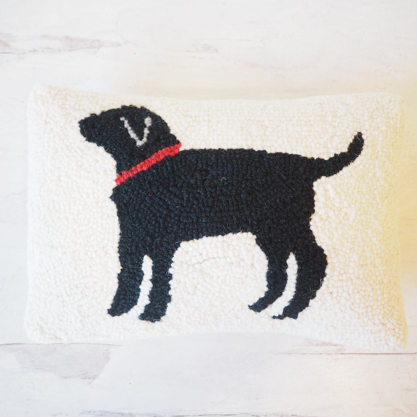 Labrador Dog Hooked Pillow