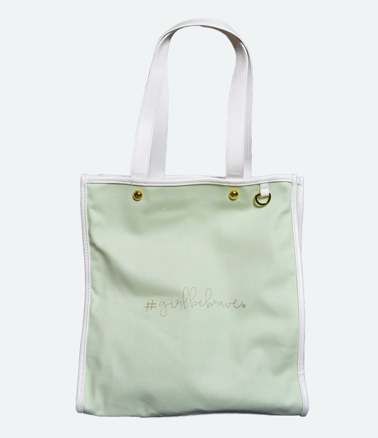 Girl Be Brave Green Tote Bag