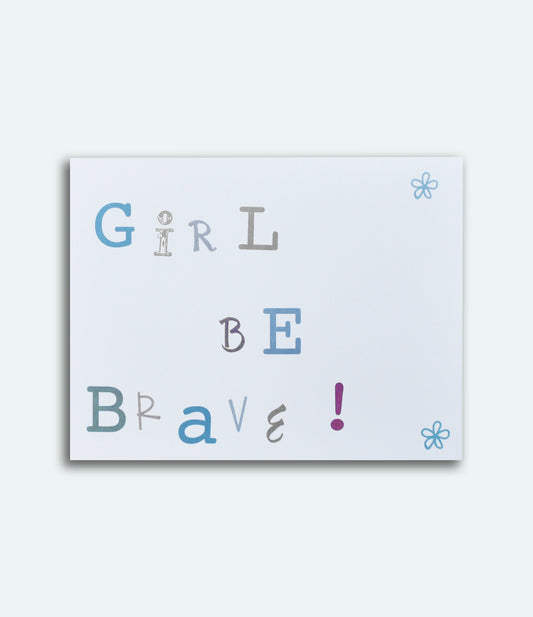 Girl Be Brave blank cards envelopes